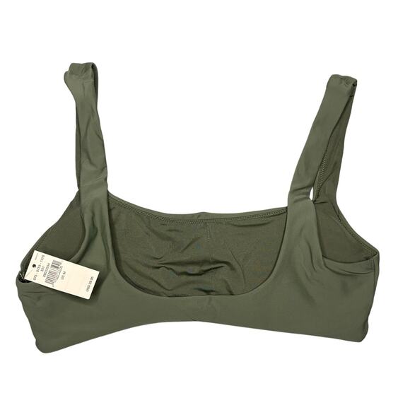 NWT Aerie Olive Green Wide Strap Scoop Neck Bikini Swim Top Medium - Picture 4 of 8